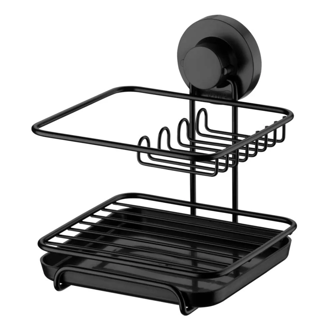 Suporte Para Detergente e Esponja com Fixação por Ventosa Preto Fosco - Image 9