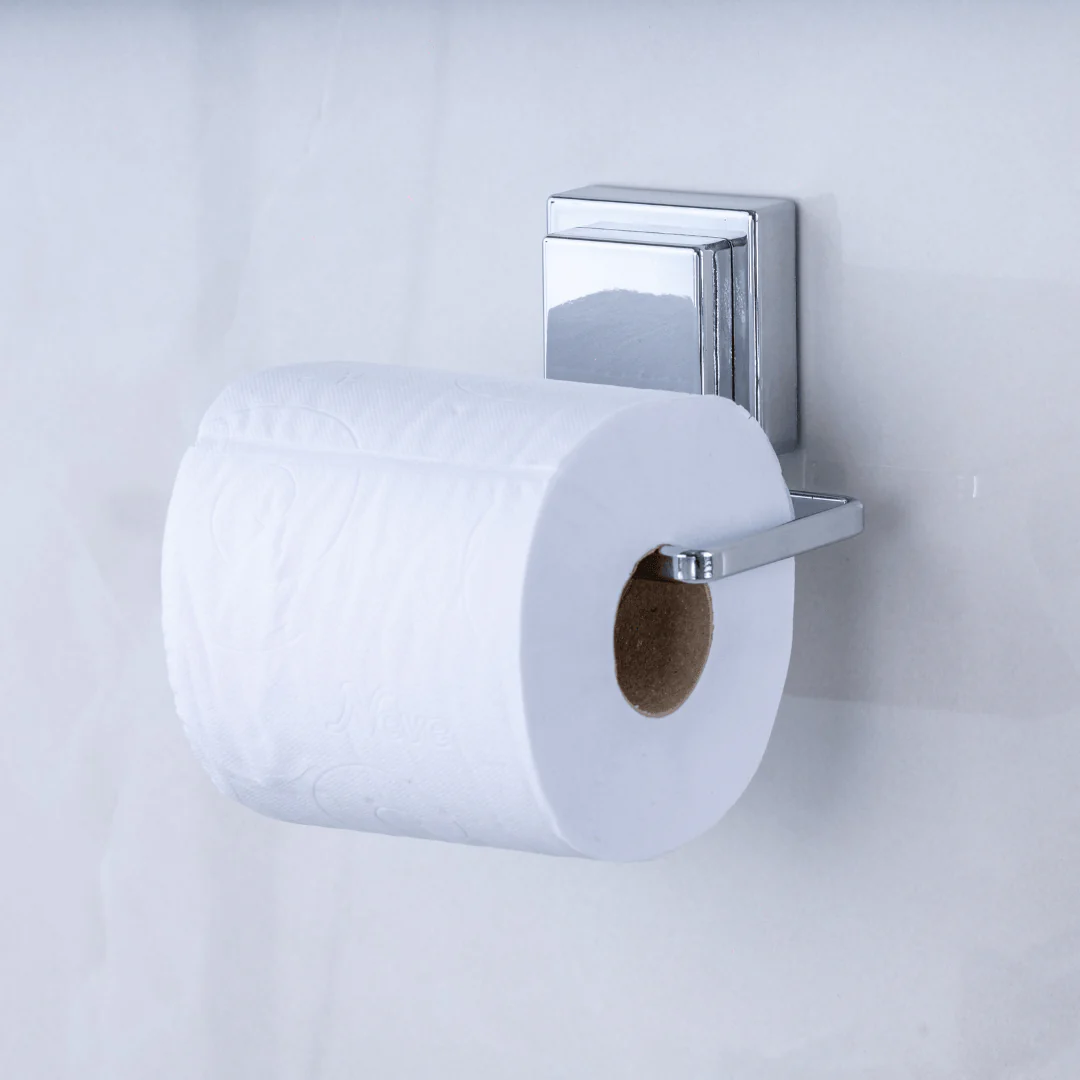Suporte Para Papel Higiênico Com Ventosa 12,5cm Cromado