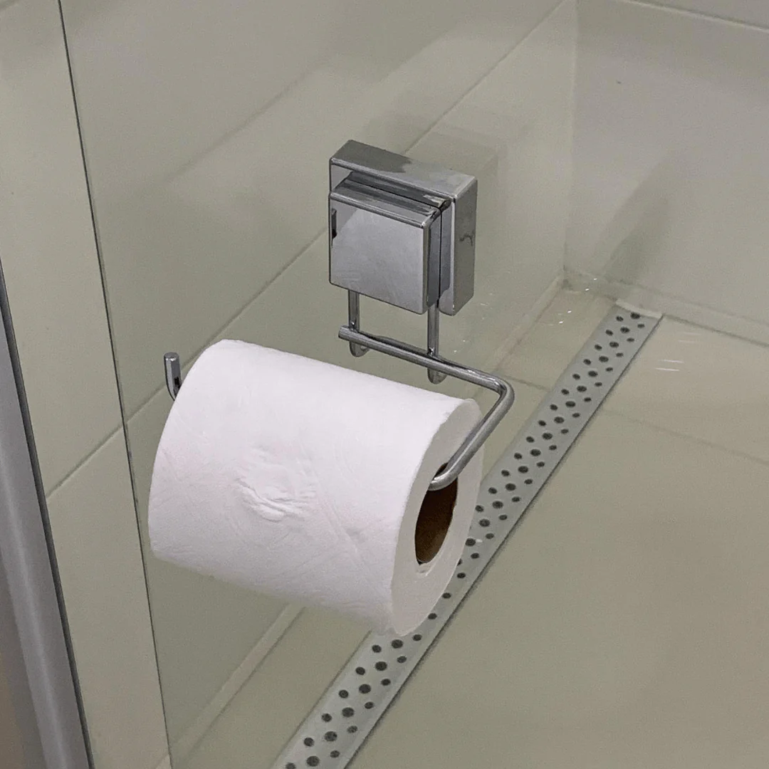 Suporte Para Papel Higiênico Com Ventosa 12,5cm Cromado - Image 6