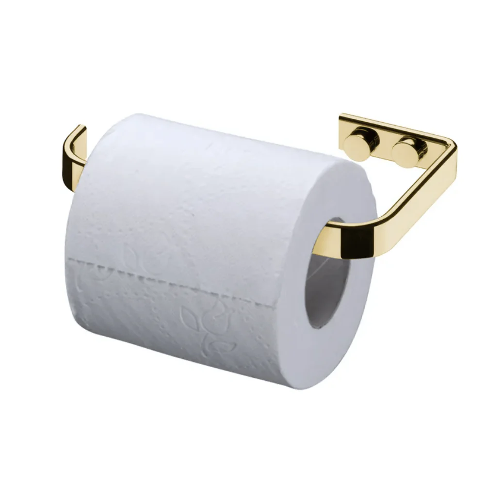Porta Papel Higiênico Aço Piatina Fixação Parafuso Dourado - Image 4