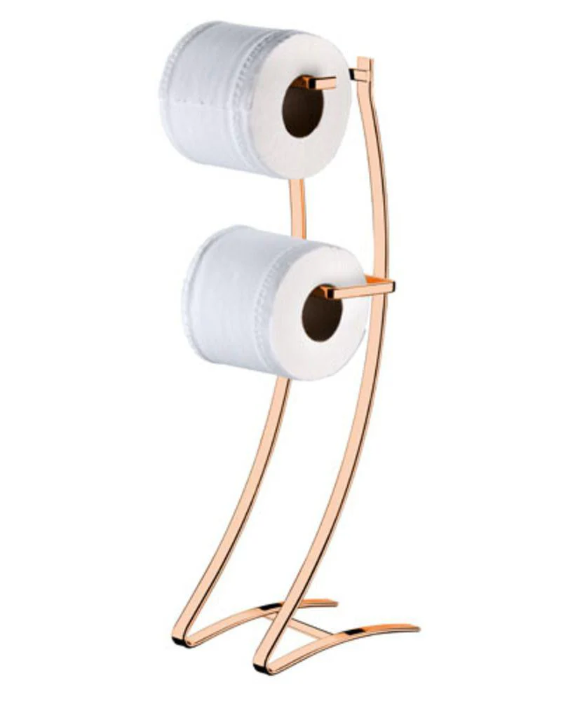 Porta Papel Higiênico Aço Piatina 2 Rolos Rose Gold - Image 4