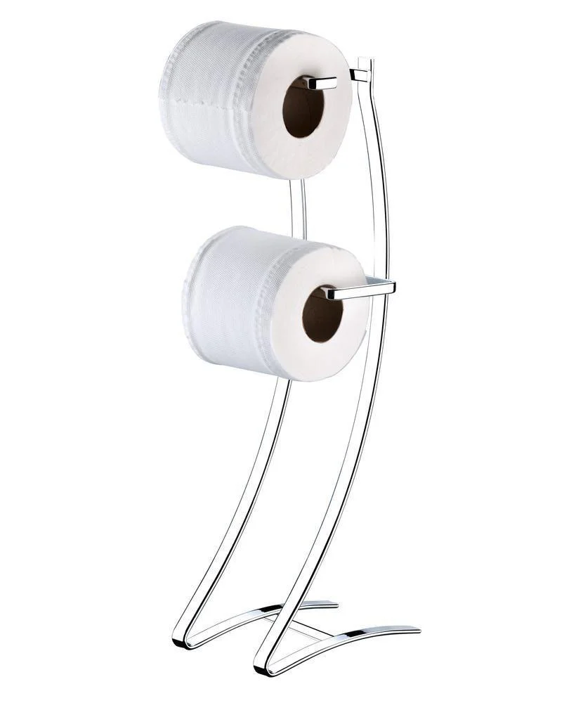 Suporte Para Papel Higiênico De Chão Aço Piatina 2 Rolos Cromado - Image 4