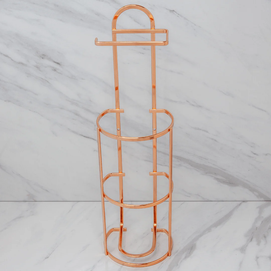 Suporte para Papel Higiênico 3 rolos de Chão e Parede Rose Gold - Image 3