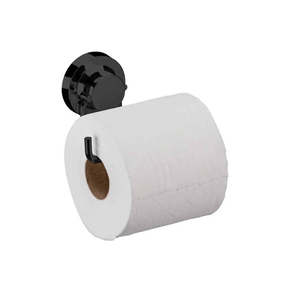 Porta Papel Higiênico em Aço Com Ventosa Ônix Luxo - Image 4