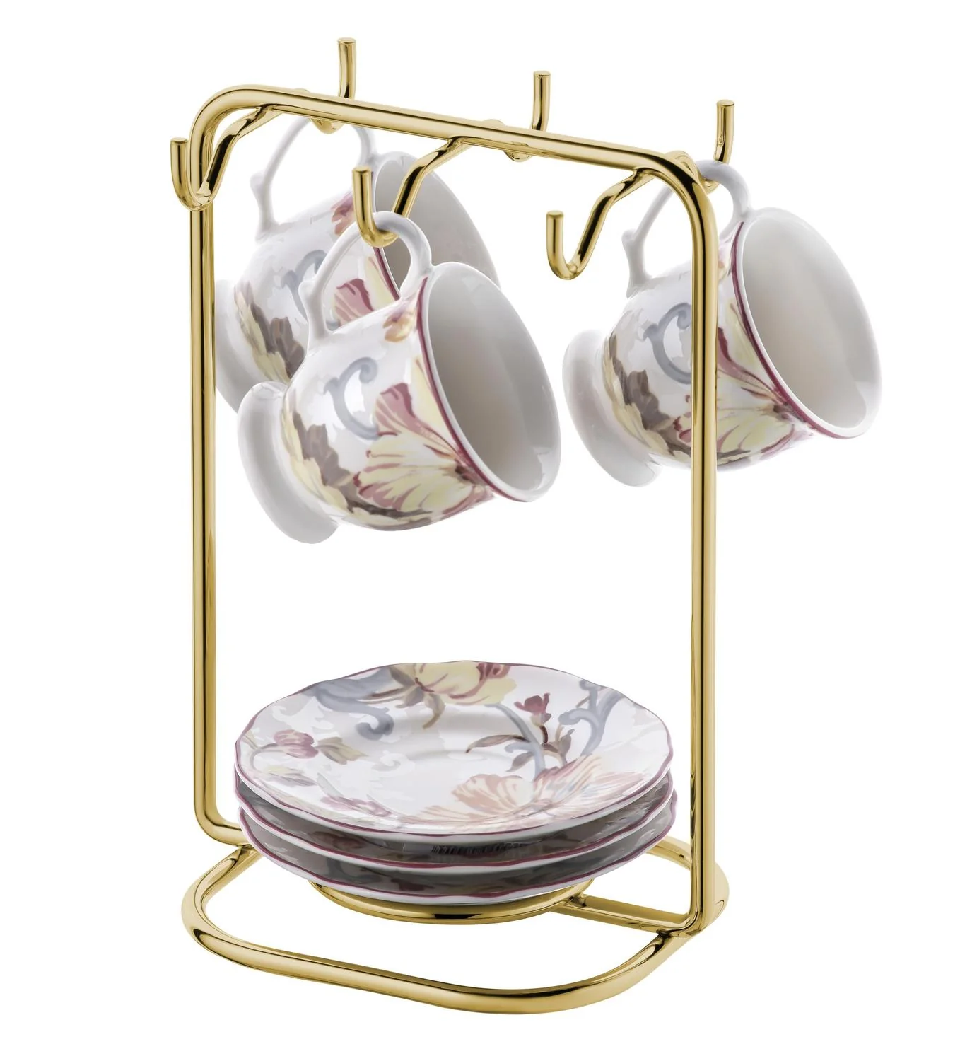 Suporte para Xicaras e Pires de Café Aço Dourado - Image 12