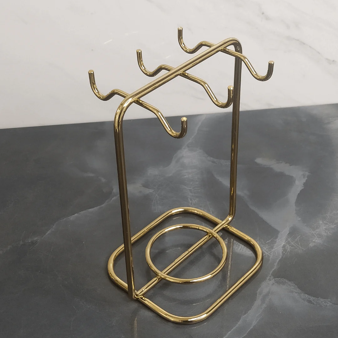 Suporte para Xicaras e Pires de Café Aço Dourado - Image 9