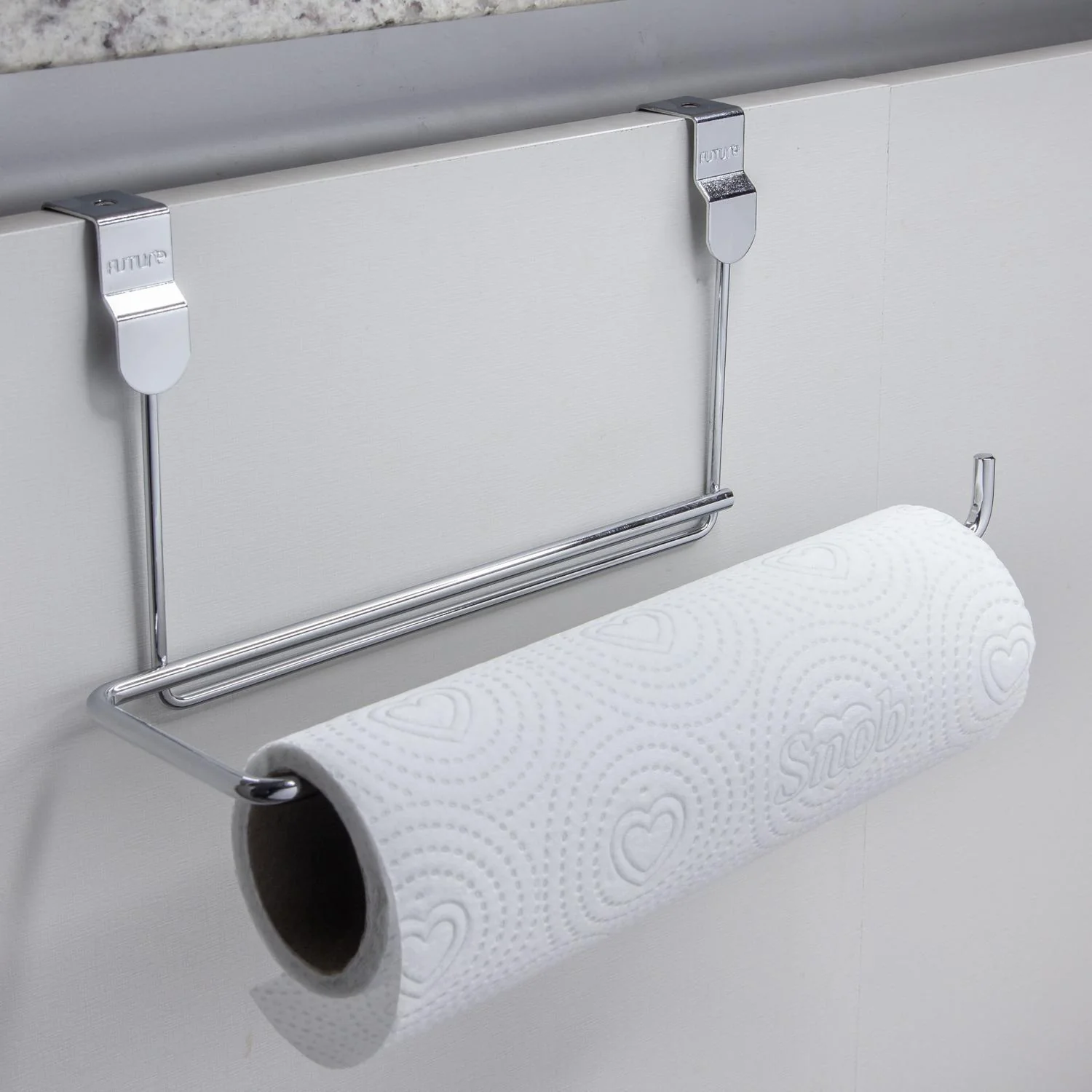 Suporte Para Rolo De Papel Toalha Para Porta Armário Cromado - Image 2