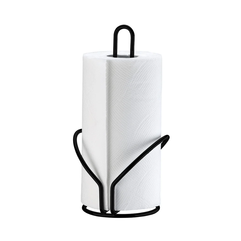 Porta Papel Toalha De Mesa Aço Preto Fosco Black