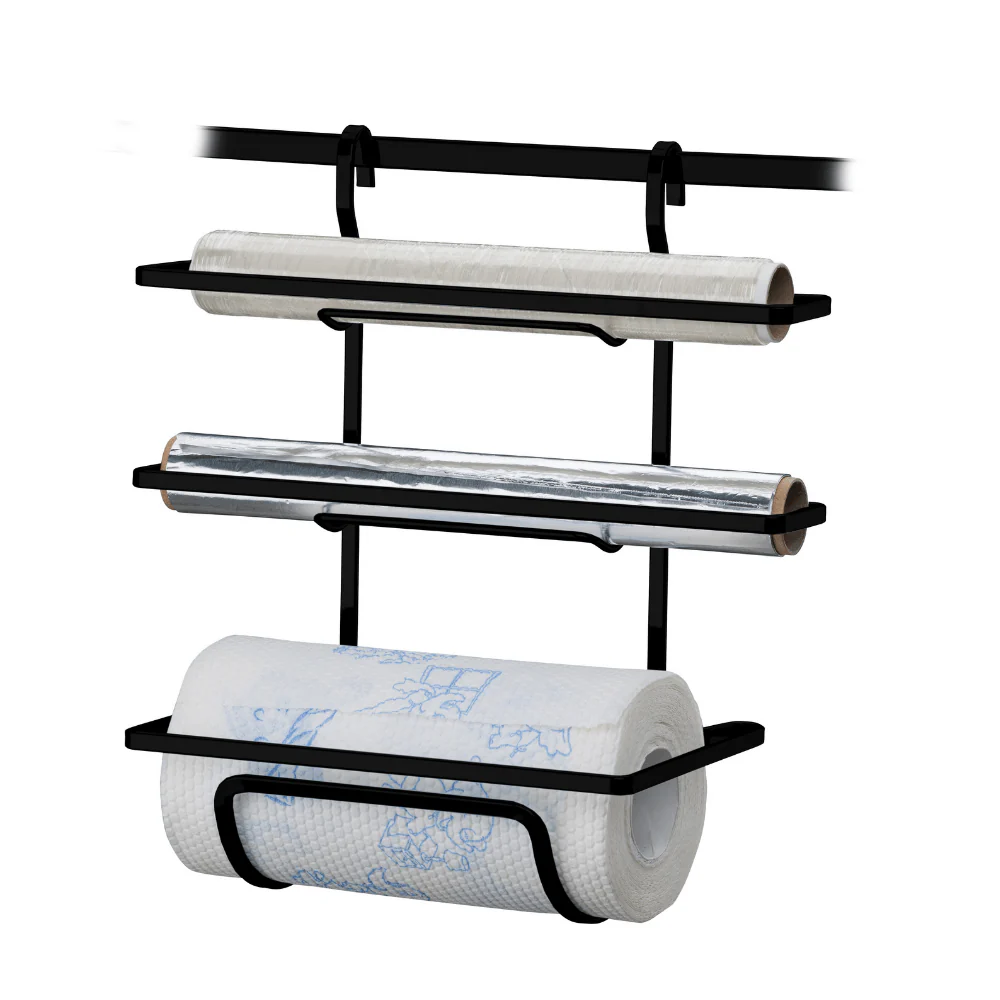 Suporte Para Rolos De Papel Toalha, Alumínio e Pvc Para Barra Preto Fosco Linha Black - Image 4