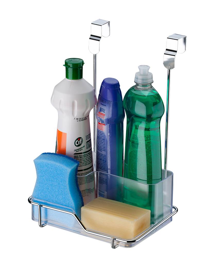 Suporte para Sabão Detergente e Esponja Para Porta Armário Cromado - Image 3