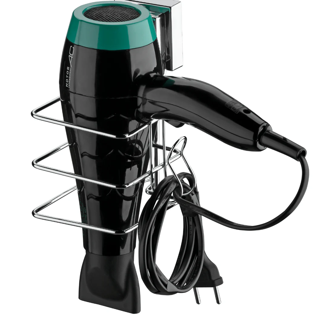 Suporte para Secador de Cabelo Fixação Ventosa Cromado - Image 2