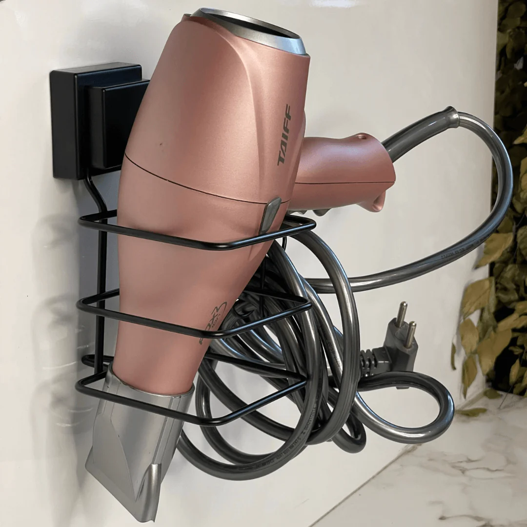 Suporte para Secador de Cabelo Fixação Ventosa Preto - Image 2