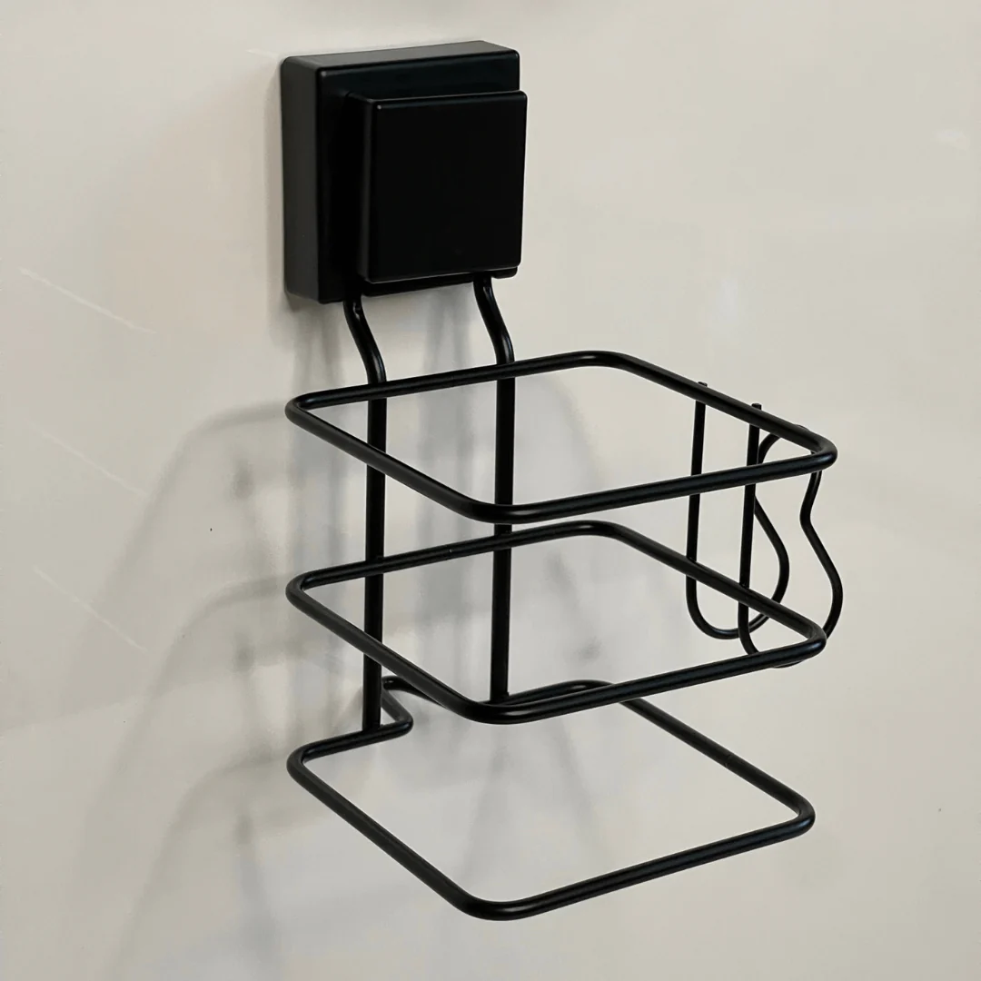 Suporte para Secador de Cabelo Fixação Ventosa Preto - Image 3
