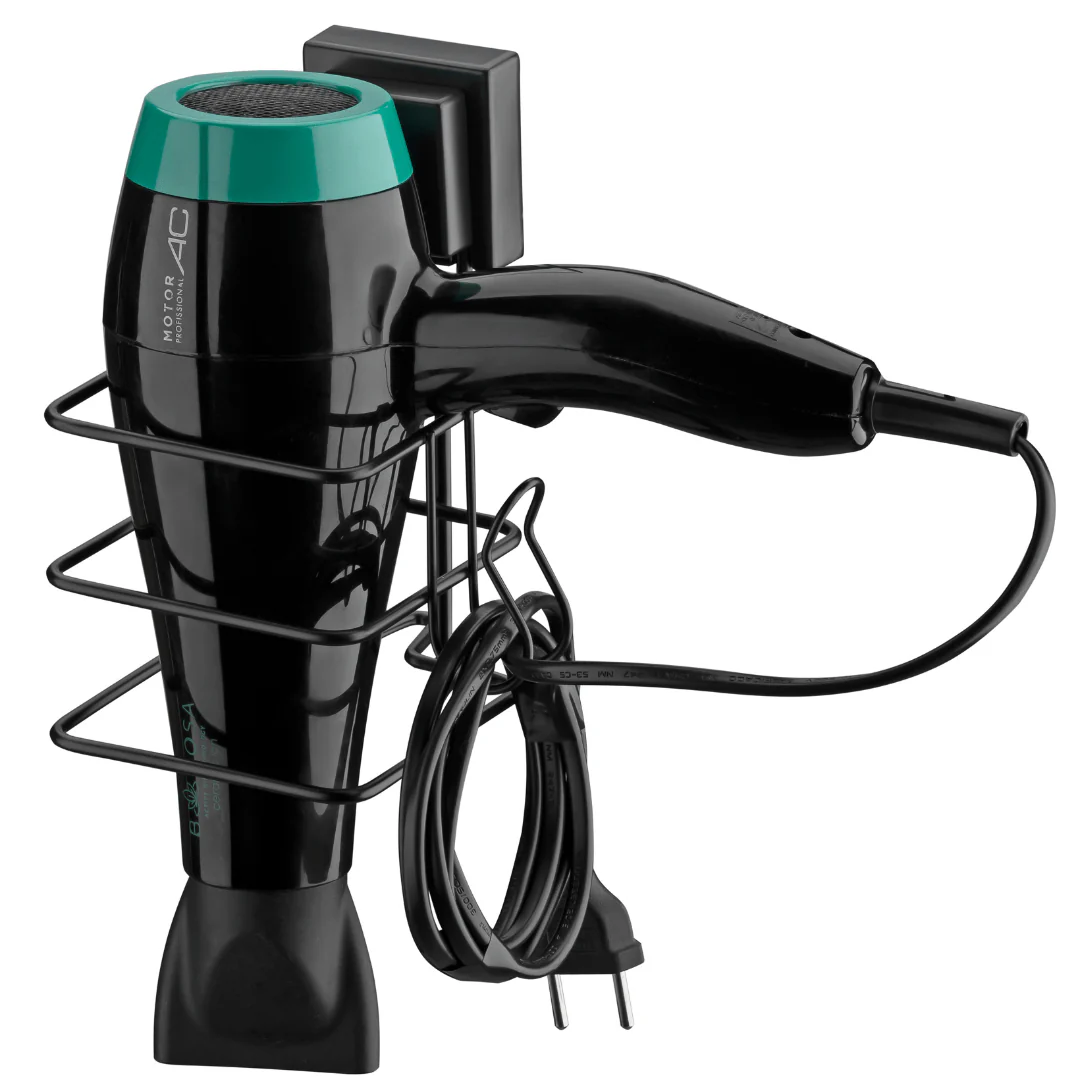 Suporte para Secador de Cabelo Fixação Ventosa Preto - Image 4