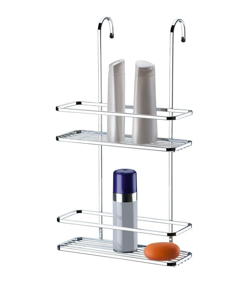 Suporte para Shampoo e Sabonete de Box com Gancho Móvel Cromado - Image 3