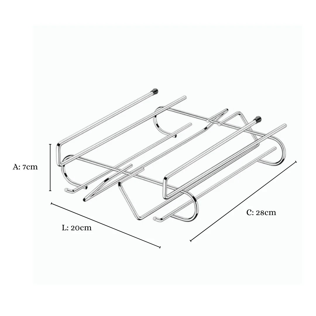 Suporte Organizador De Taças Para Armário De Encaixar Cromado - Image 7