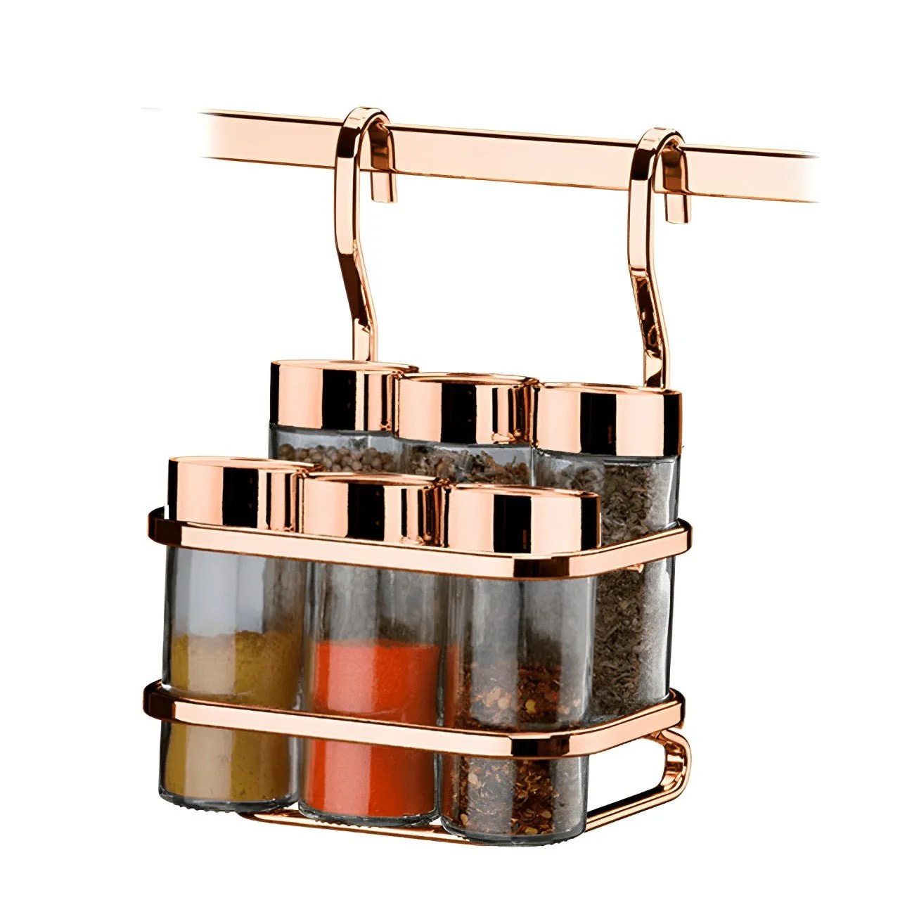 Porta Temperos 7 Peças Suporte Porta Condimentos Para Barra Luxo Rose Gold - Image 4