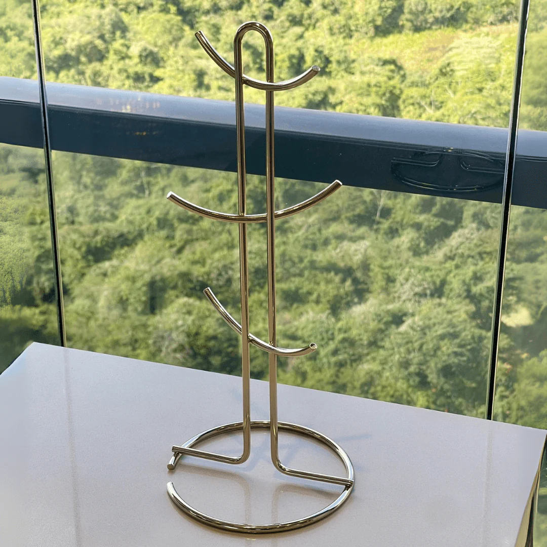 Suporte para Xícaras e Canecas em Aço Dourado 15,2cm - Image 3