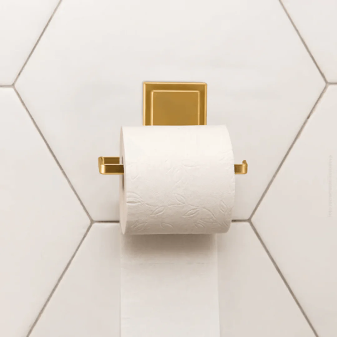 Suporte Porta Papel Higienico de Piatina 3M Dourado Fosco - Image 2