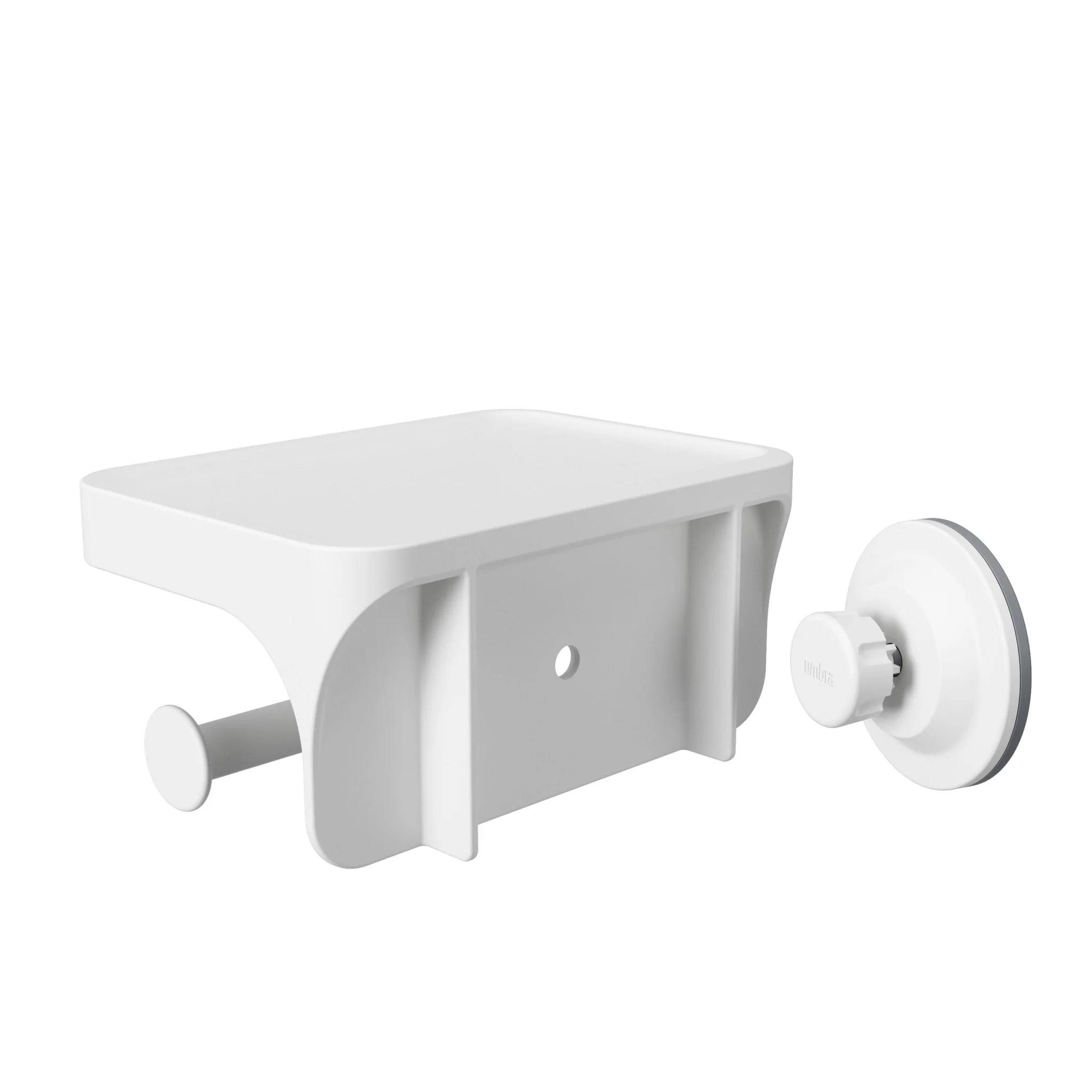 Suporte Porta Papel Higiênico e Prateleira com Ventosa Branco - Image 6
