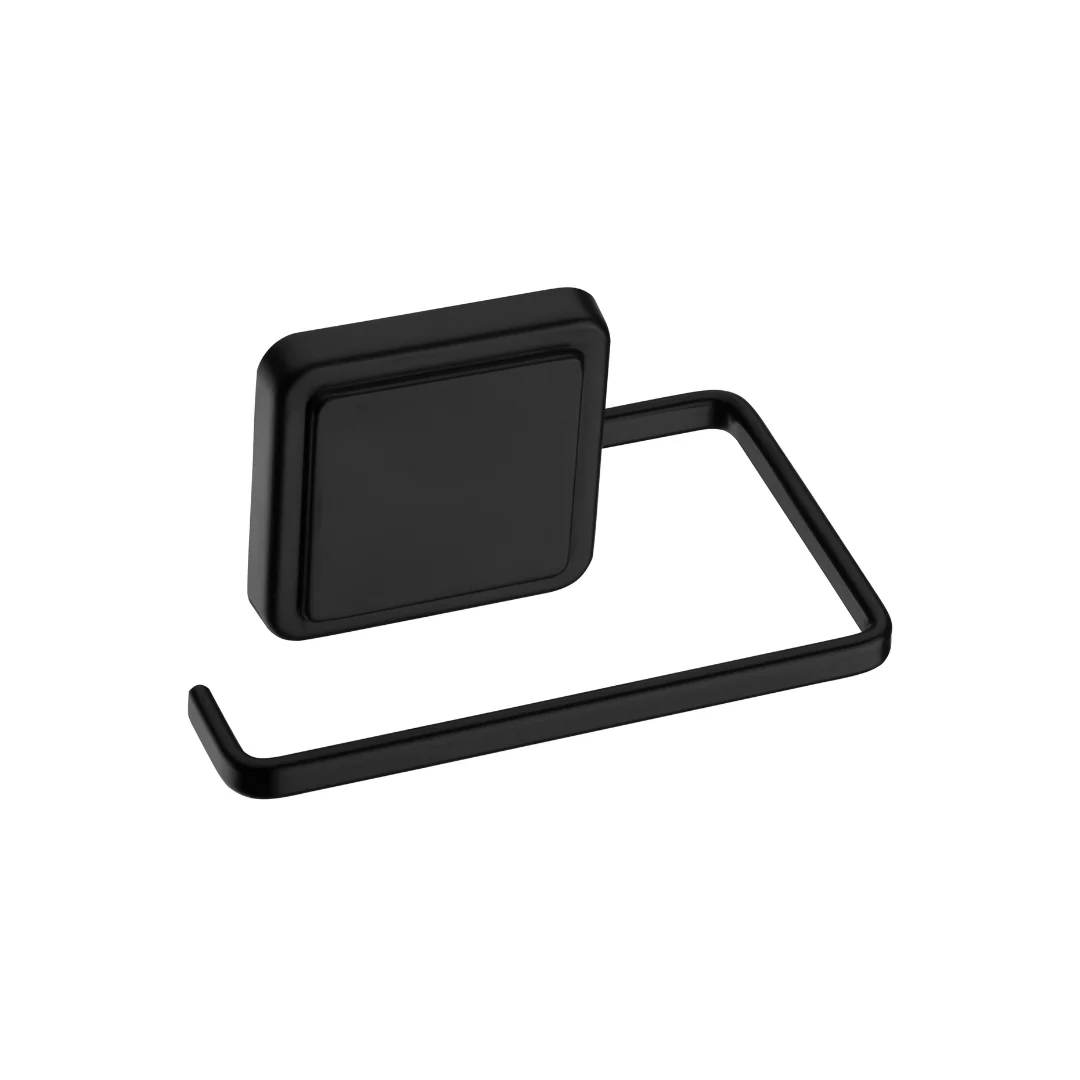 Suporte Porta Papel Higiênico Fixação por Adesivo Preto Fosco 12,5cm - Image 2