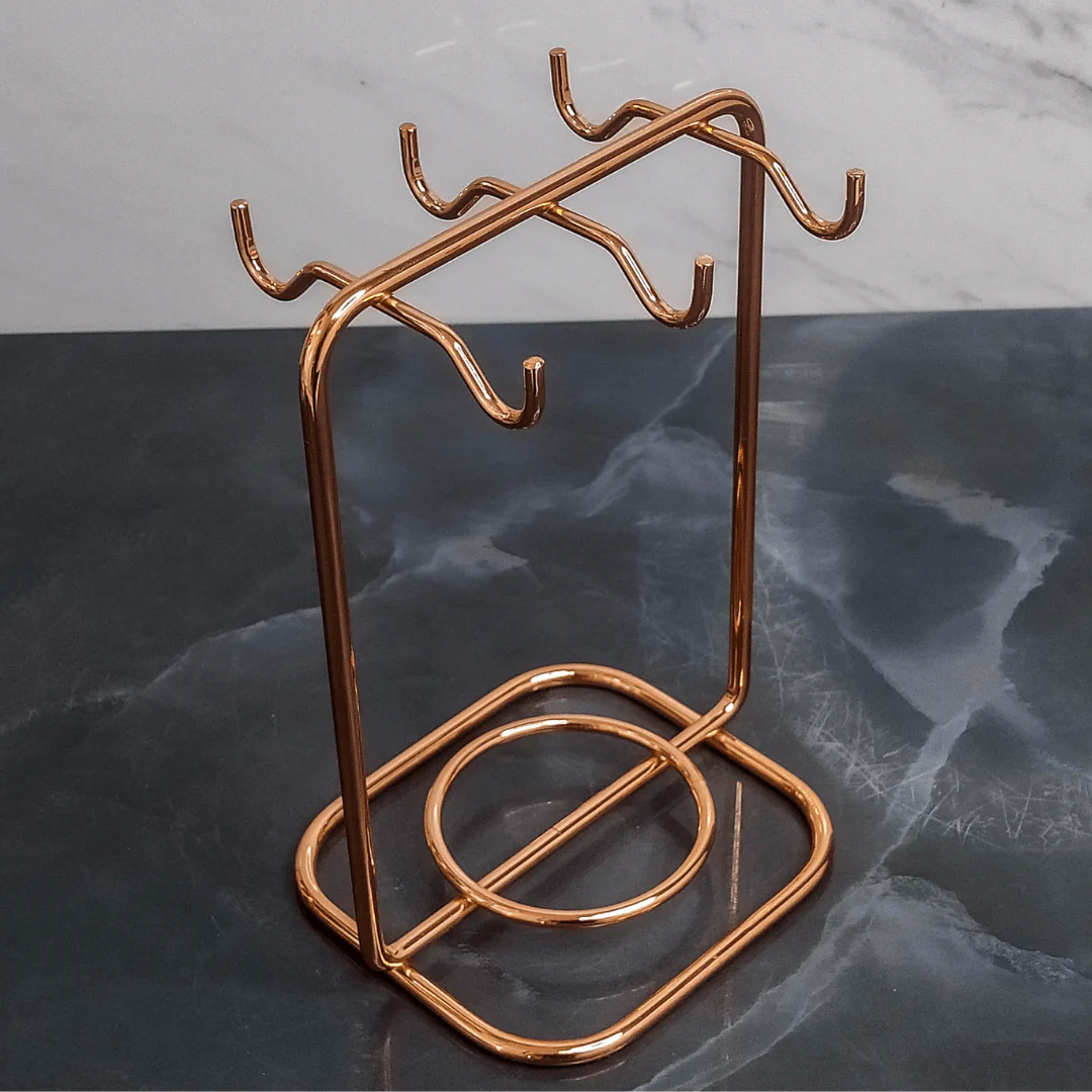 Suporte para Xicaras e Pires de Café Aço Rose Gold - Image 6