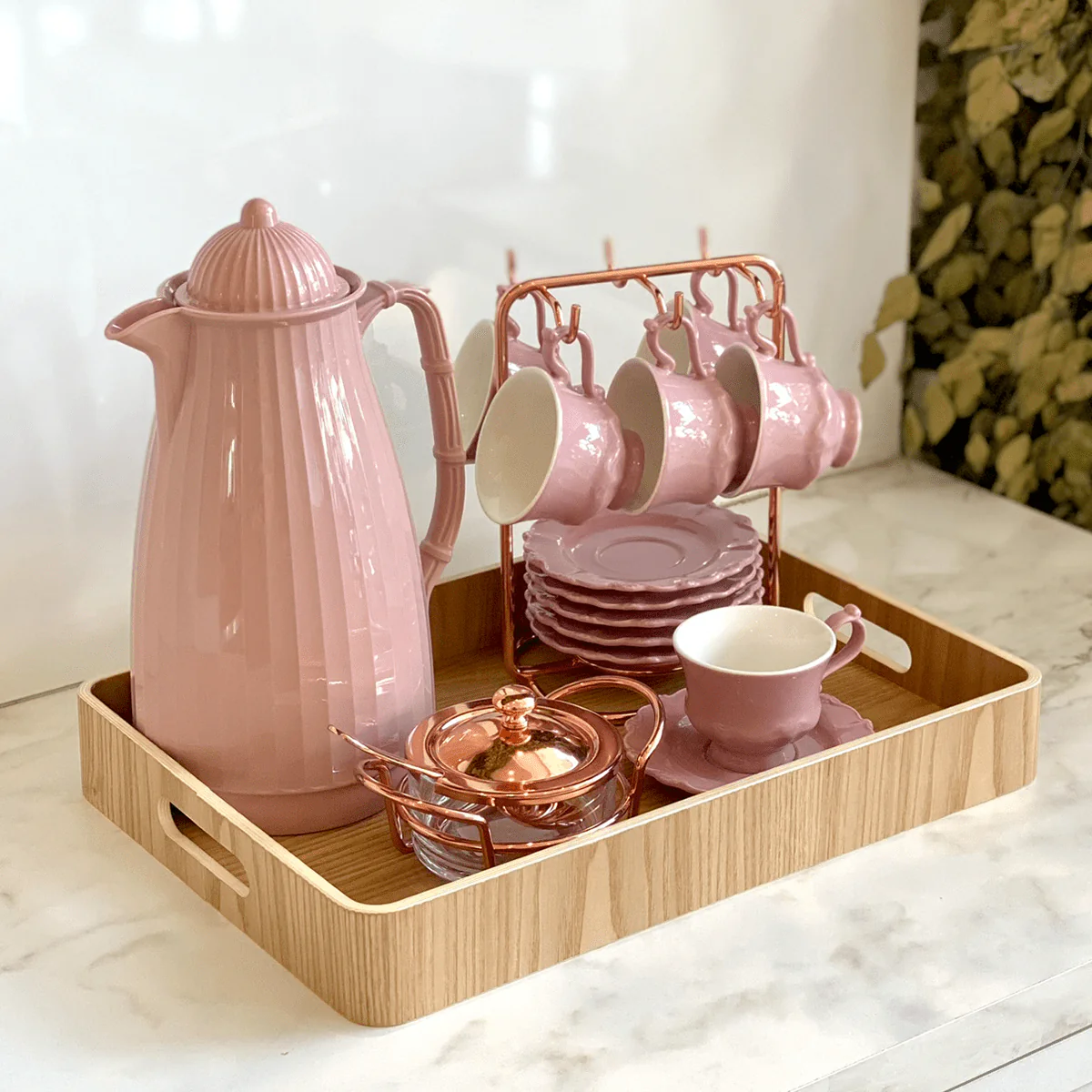 Suporte para Xicaras e Pires de Café Aço Rose Gold - Image 7