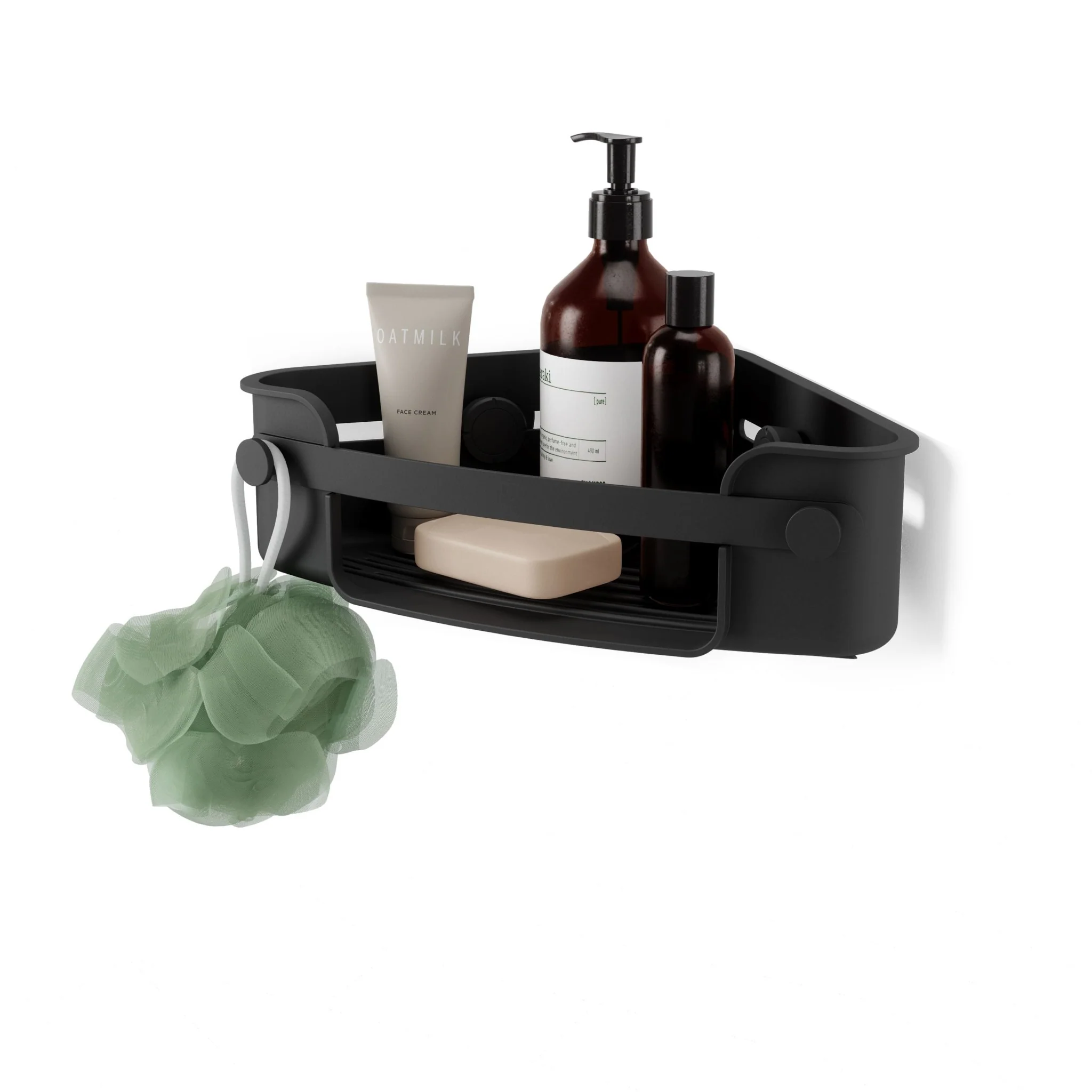 Suporte Porta Shampoo Cantoneira com Ventosa Preto - Image 6