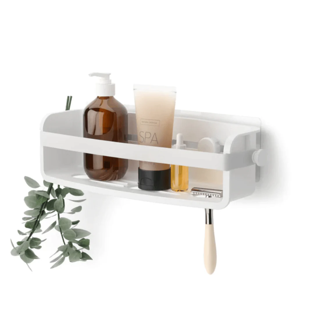 Suporte Porta Shampoo Fixação Adesivo Branco Linha Flex - Image 6