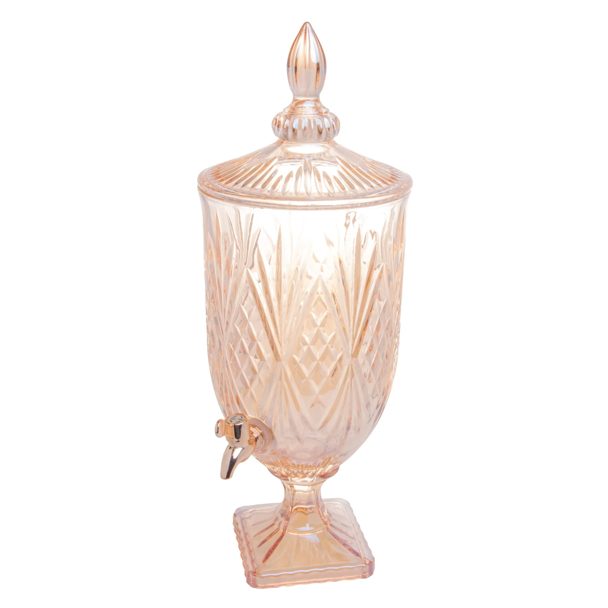Suqueira de Cristal Âmbar com Torneira Rose Gold - 4,5 Litros
