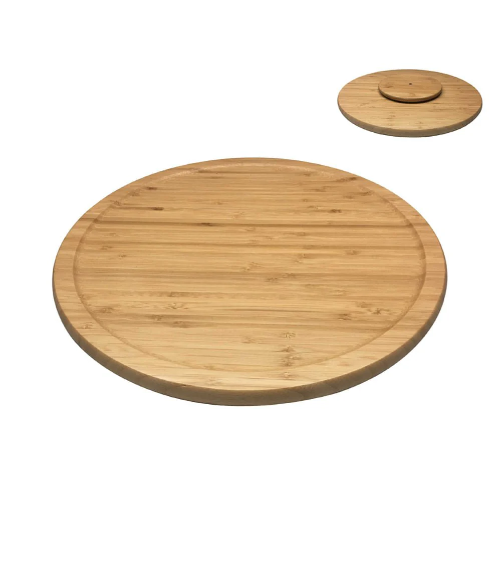 Tábua De Bambu Com Base Giratória