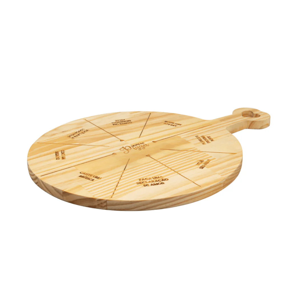 Tábua de Madeira Pinus para Pizza Coração 47cm - Image 3