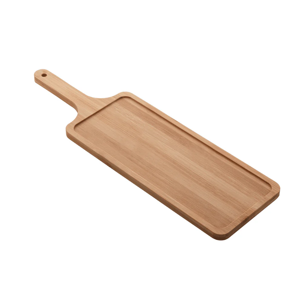 Tábua Para Servir em Bambu com Cabo 32cm x 14cm