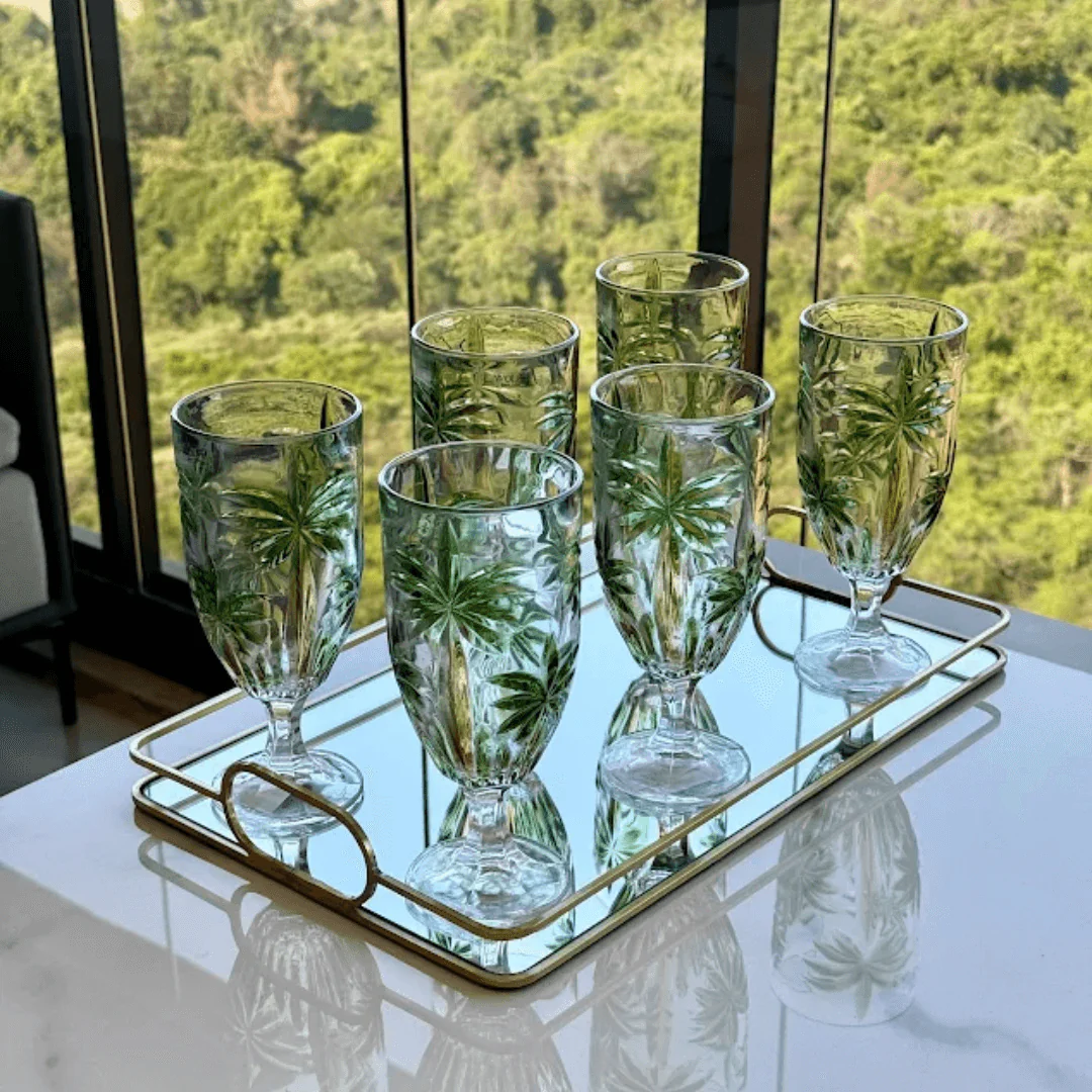 Taça Cristal De Chumbo Palm Tree Handpaint 450ml - Image 3