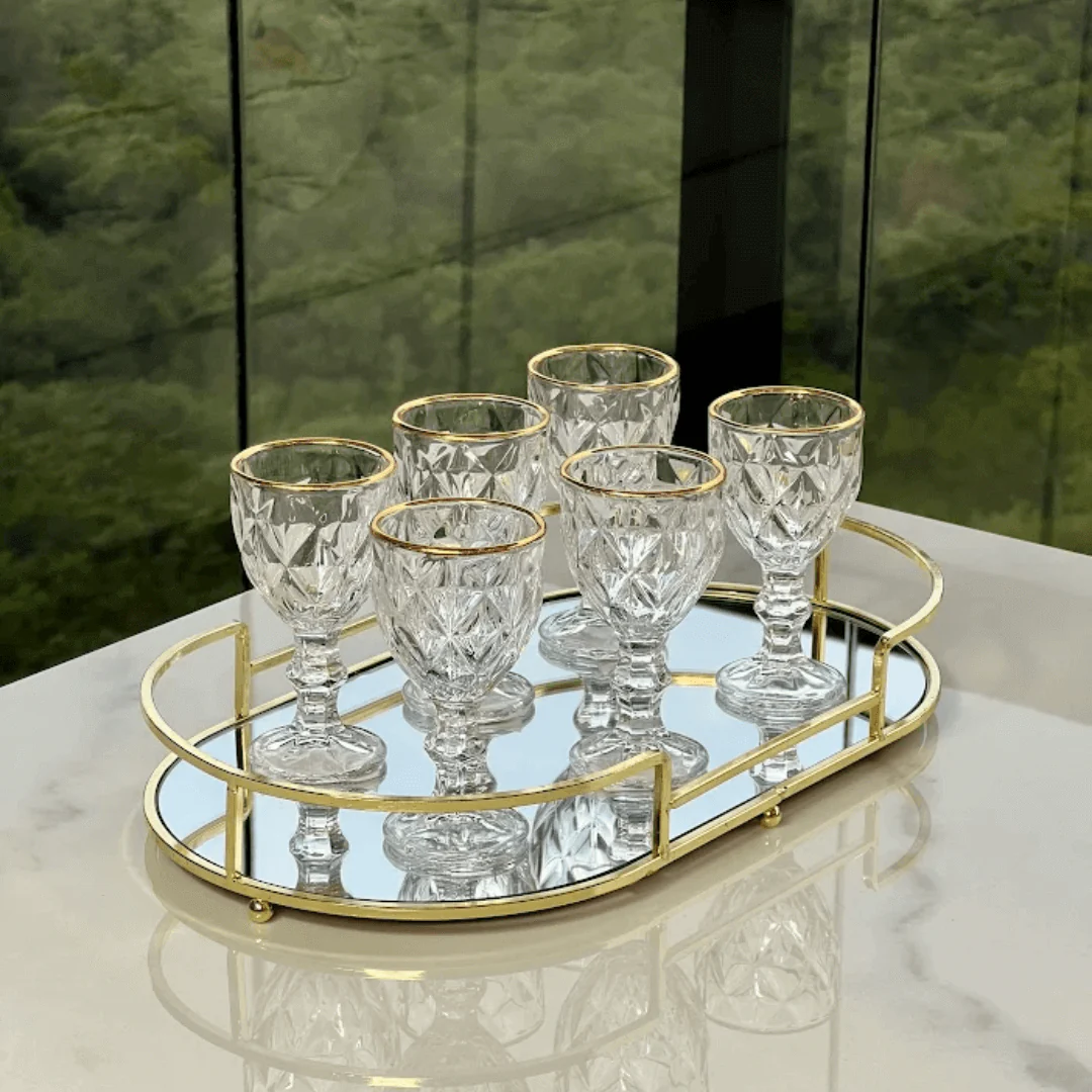 Taça de Licor em Vidro com FIo de Ouro Diamond 50ml - Image 6