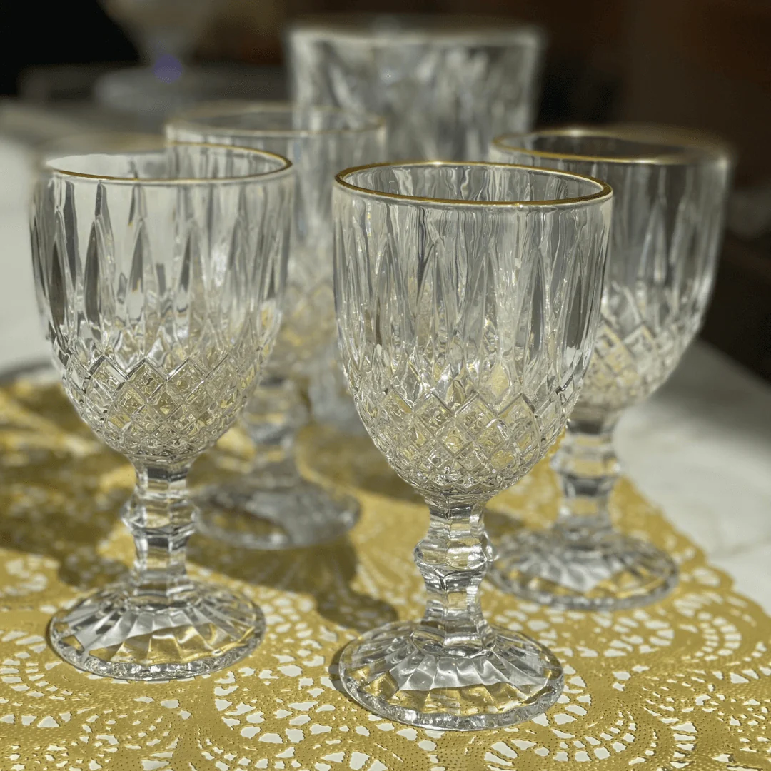 Taça de Vidro Para Água Com Fio de Ouro Greek - 345ml - Image 5