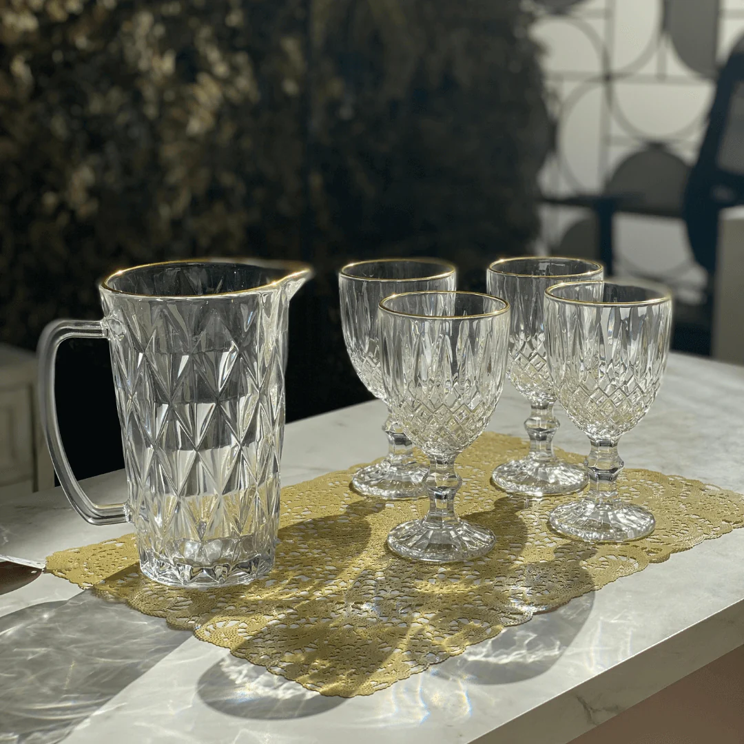 Taça de Vidro Para Água Com Fio de Ouro Greek - 345ml - Image 6