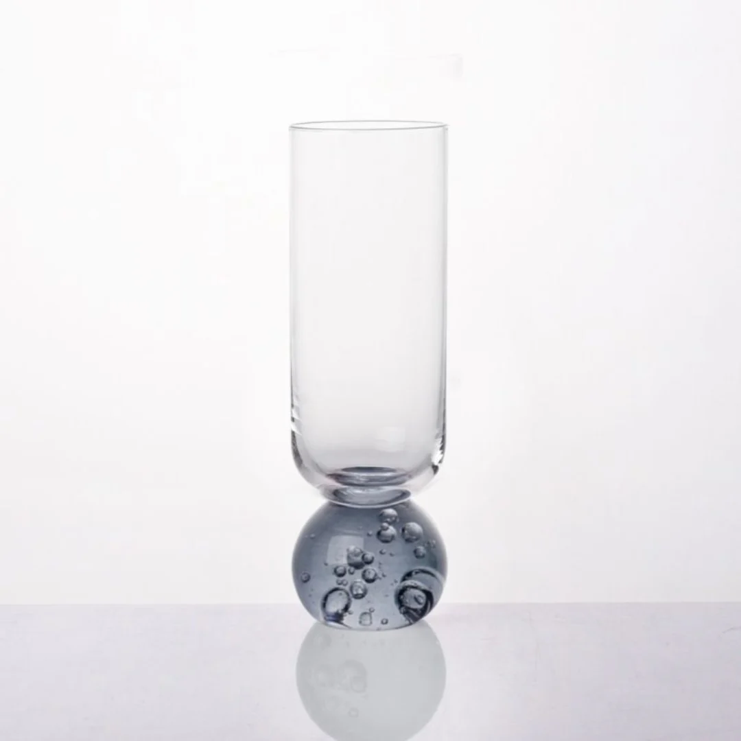 Taça para Champanhe Vidro com Base Esfera Transparente e Cinza 250ml - Image 4