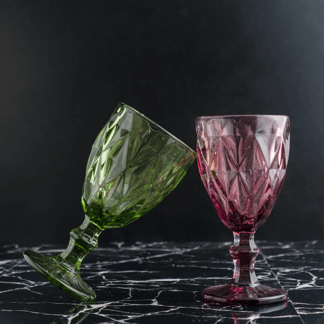 Taça Para Água De Vidro Verde Diamond - 325 ml - Image 3