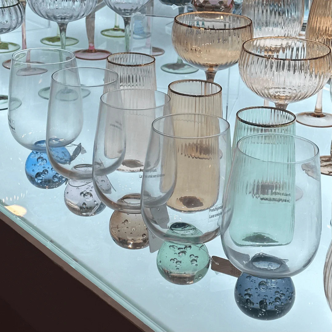 Taça Copo para Vinho Vidro com Base Esfera Transparente e Âmbar 540ml - Image 7