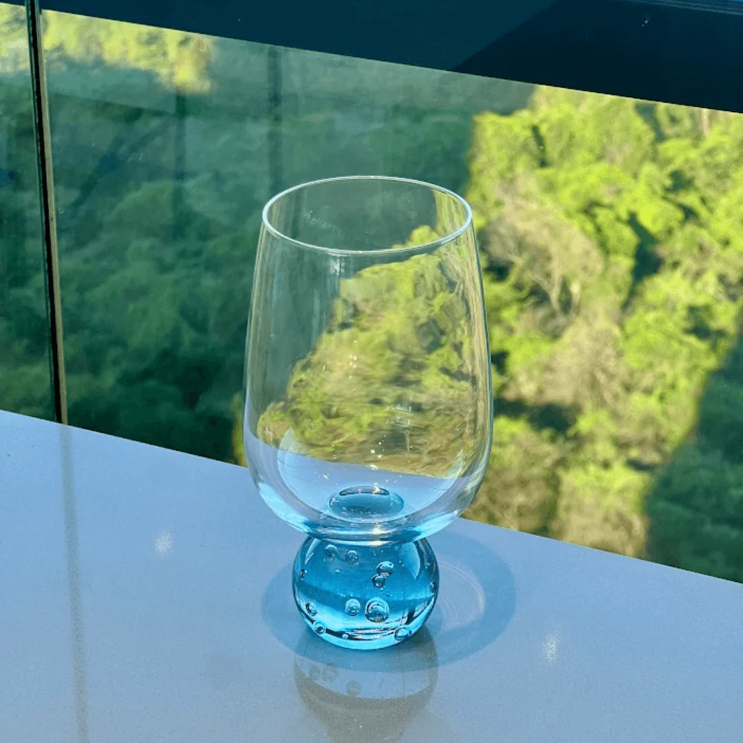 Taça Copo para Vinho Vidro com Base Esfera Transparente e Azul 540ml - Image 3