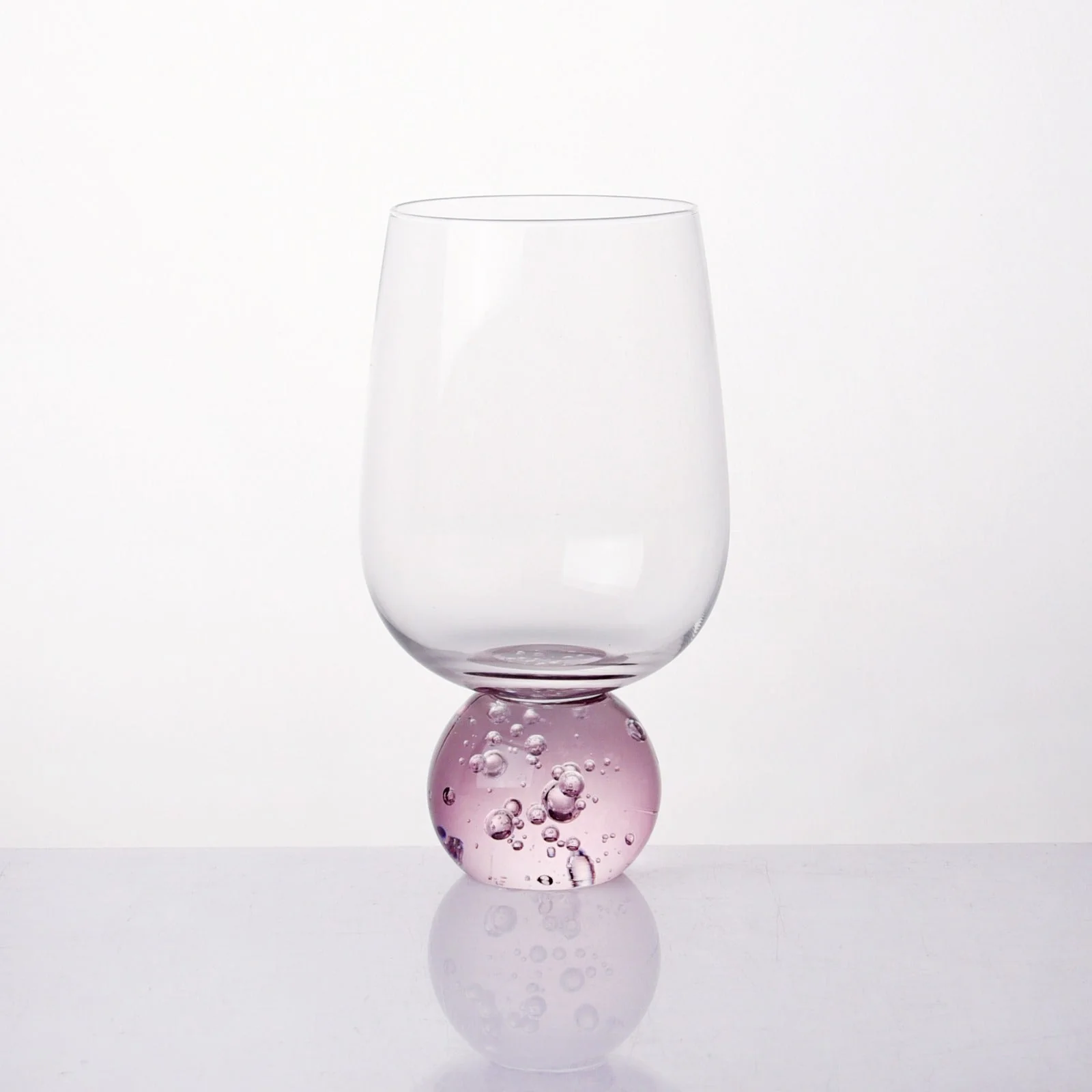 Taça Copo para Vinho Vidro com Base Esfera Transparente e Rosa 540ml - Image 5