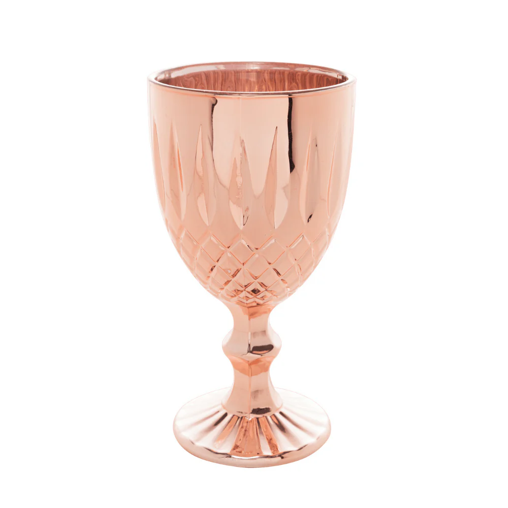 Taça Vidro para Água Greek Rose Gold - 345 ml