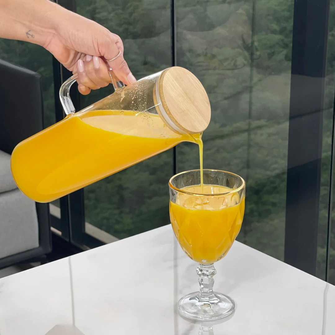 Jogo 6 Taças para Água de Vidro com Fio de Ouro Diamond Transparente 325ml - Image 14