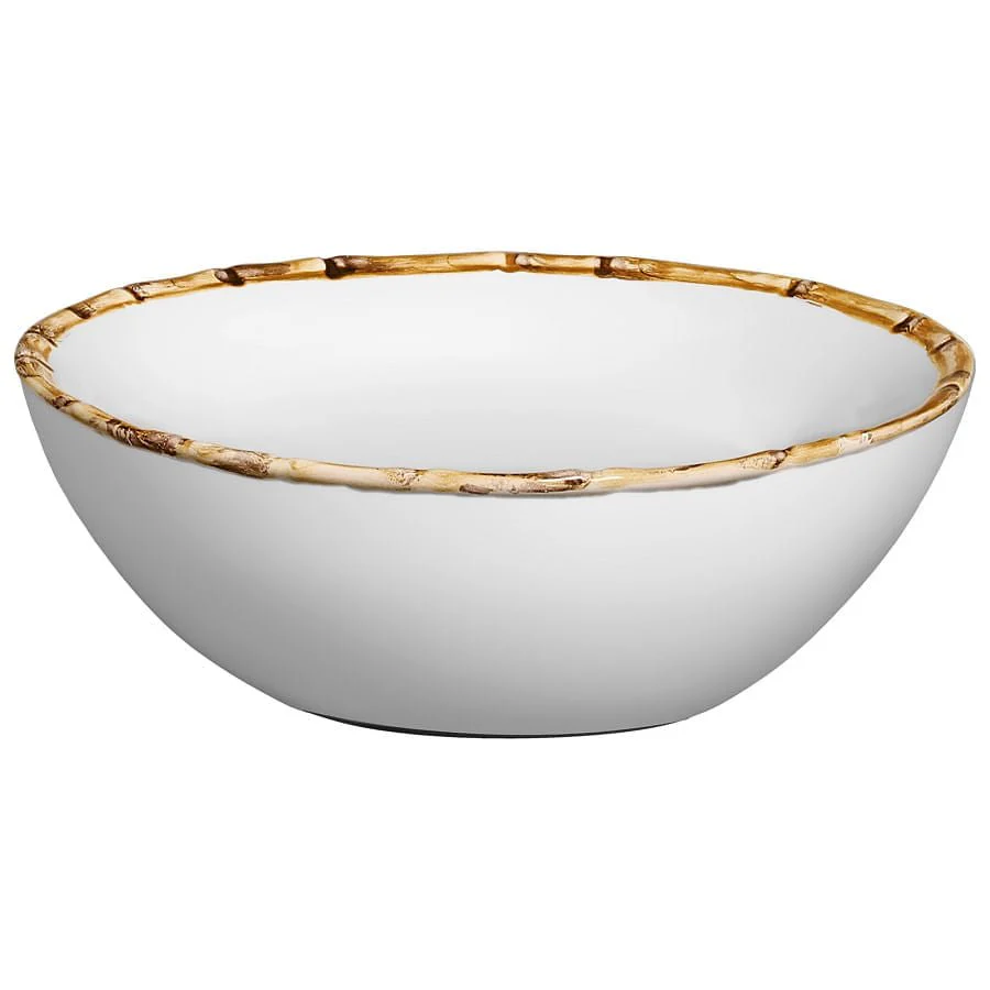Tigela Média em Bambu Branco 22cm
