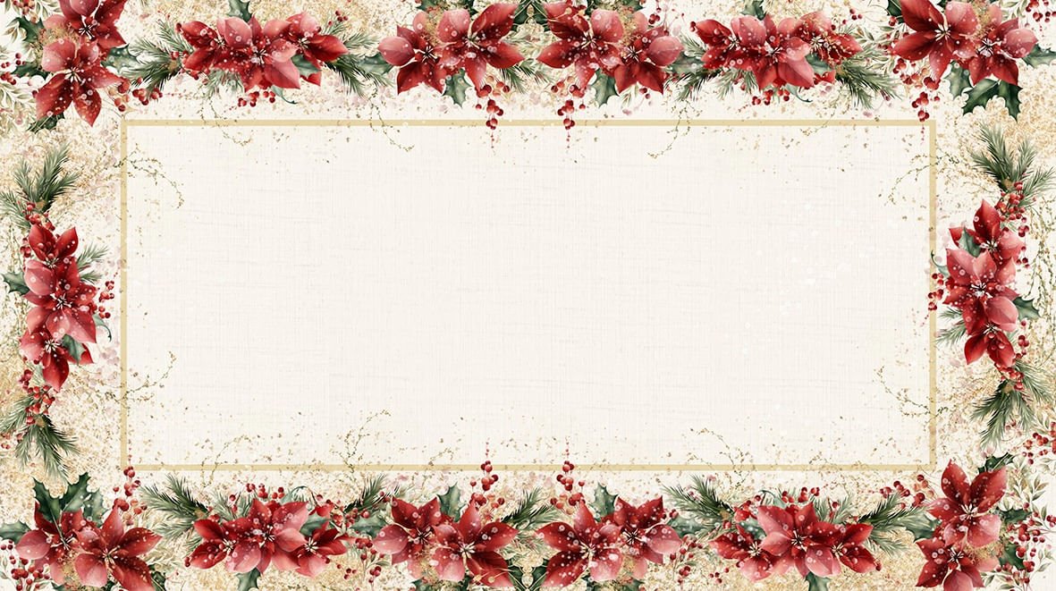 Toalha de Mesa Flores Natal Retangular 8 Lugares 260cm