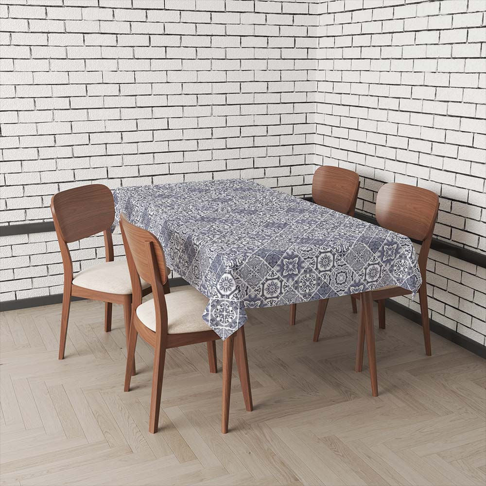 Toalha de Mesa Retangular Azulejo Azul 200 x 140
