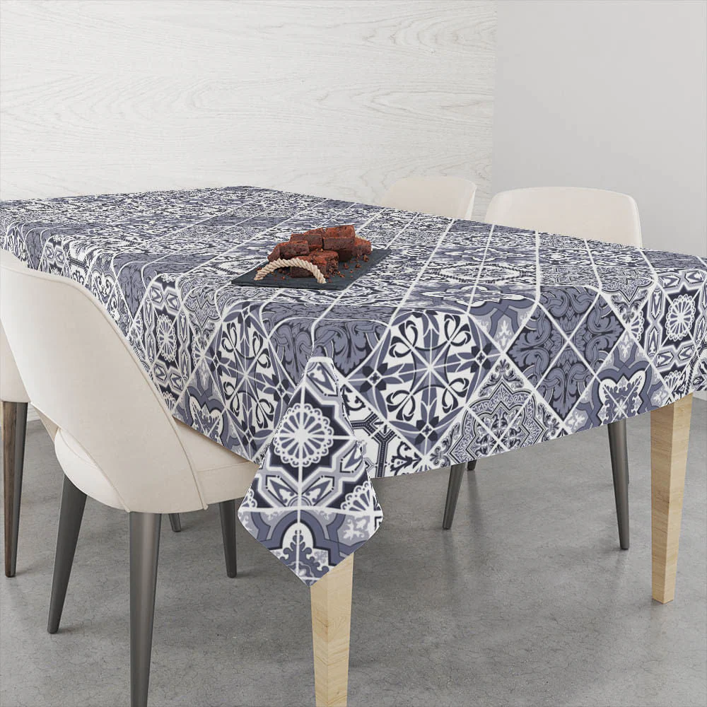 Toalha de Mesa Retangular Azulejo Azul 200 x 140 - Image 2