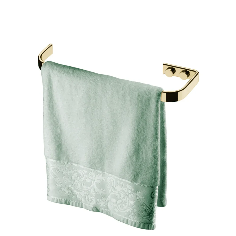 Toalheiro Aberto 22cm Aço Piatina Fixação Parafuso Dourado - Image 3