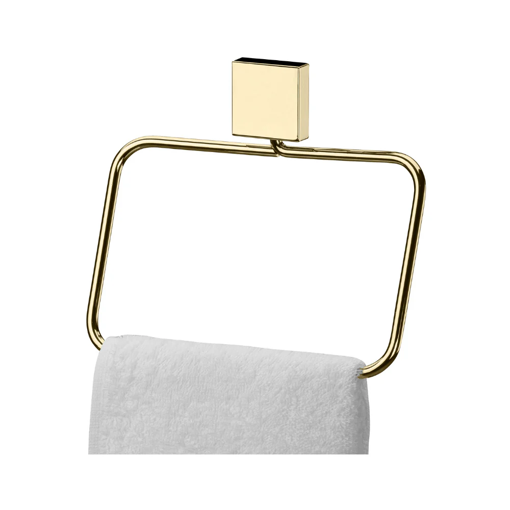 Toalheiro Argola 18cm Porta Toalha de Rosto Dourado - Image 3